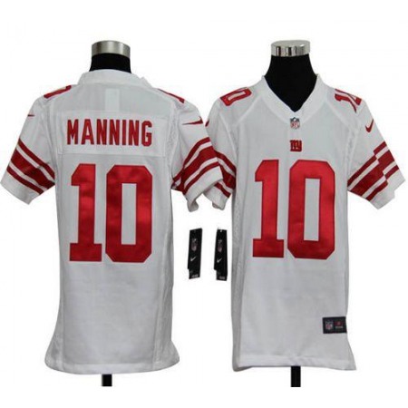 Nike Giants #10 Eli Manning White Youth Stitched NFL Elite Jersey