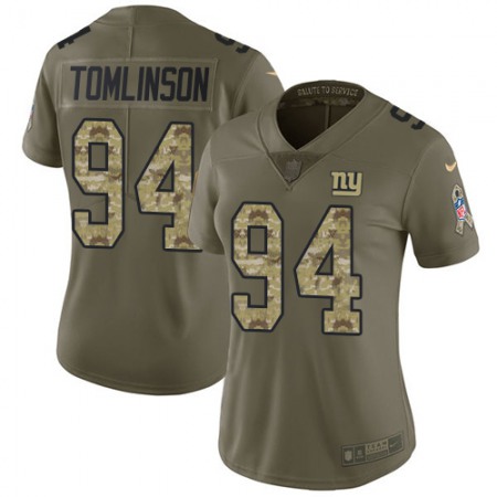 Nike Giants #94 Dalvin Tomlinson Olive/Camo Women's Stitched NFL Limited 2017 Salute to Service Jersey