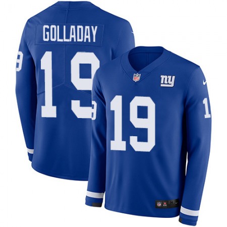Nike Giants #19 Kenny Golladay Royal Blue Team Color Youth Stitched NFL Limited Therma Long Sleeve Jersey