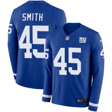 Nike Giants #45 Jaylon Smith Royal Blue Team Color Youth Stitched NFL Limited Therma Long Sleeve Jersey