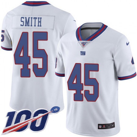 Nike Giants #45 Jaylon Smith White Youth Stitched NFL Limited Rush 100th Season Jersey