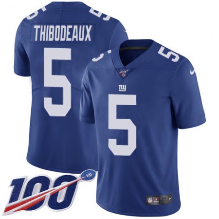 Nike Giants #5 Kayvon Thibodeaux Royal Blue Team Color Youth Stitched NFL 100th Season Vapor Untouchable Limited Jersey