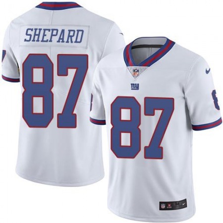 Nike Giants #87 Sterling Shepard White Youth Stitched NFL Limited Rush Jersey