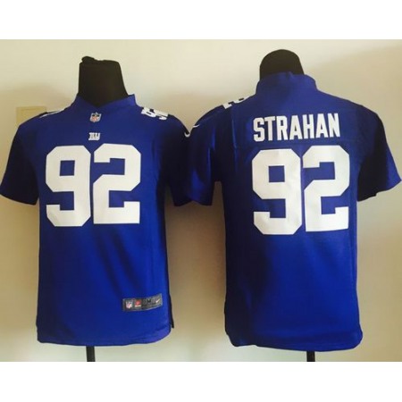 Nike Giants #92 Michael Strahan Royal Blue Team Color Youth Stitched NFL Elite Jersey