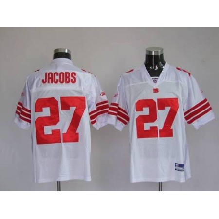 Giants #27 Brandon Jacobs White Stitched Youth NFL Jersey