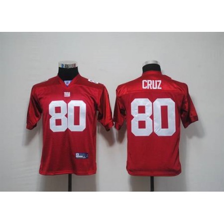 Giants #80 Victor Cruz Red Stitched Youth NFL Jersey