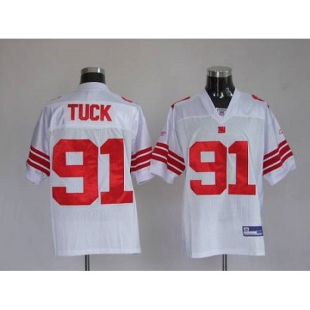 Giants #91 Justin Tuck White Stitched Youth NFL Jersey