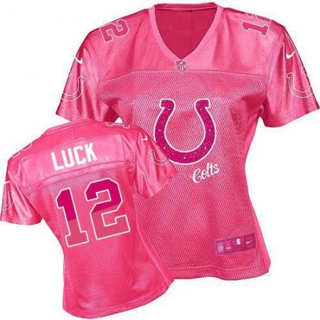 Nike Colts #12 Andrew Luck Pink Women's Fem Fan NFL Game Jersey