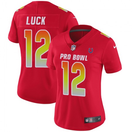 Nike Colts #12 Andrew Luck Red Women's Stitched NFL Limited AFC 2019 Pro Bowl Jersey