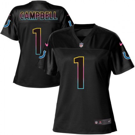 Nike Colts #1 Parris Campbell Black Women's NFL Fashion Game Jersey