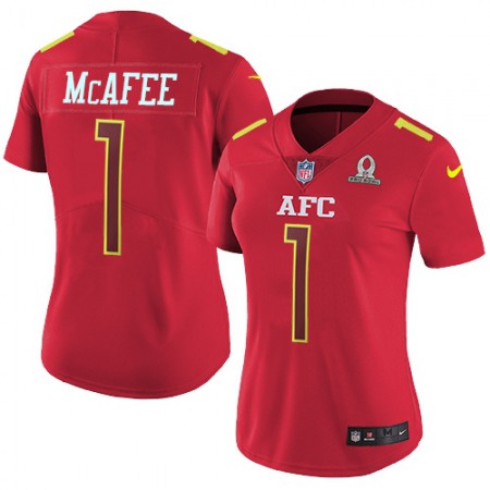 Nike Colts #1 Pat McAfee Red Women's Stitched NFL Limited AFC 2017 Pro Bowl Jersey