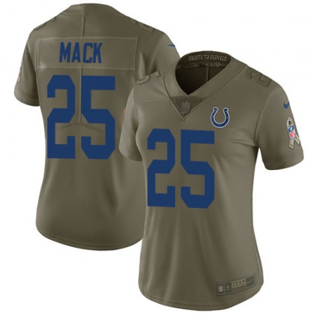 Nike Colts #25 Marlon Mack Olive Women's Stitched NFL Limited 2017 Salute to Service Jersey