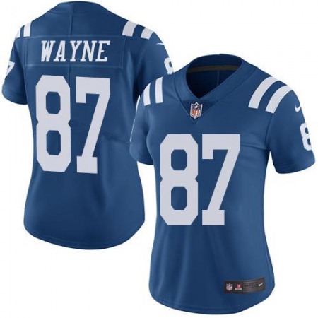 Nike Colts #87 Reggie Wayne Royal Blue Women's Stitched NFL Limited Rush Jersey