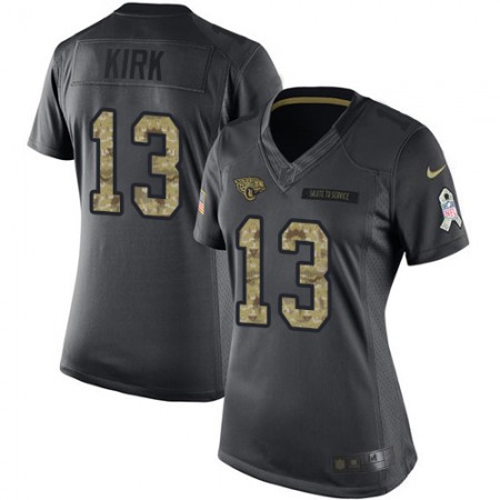 Nike Jaguars #13 Christian Kirk Black Women's Stitched NFL Limited 2016 Salute to Service Jersey