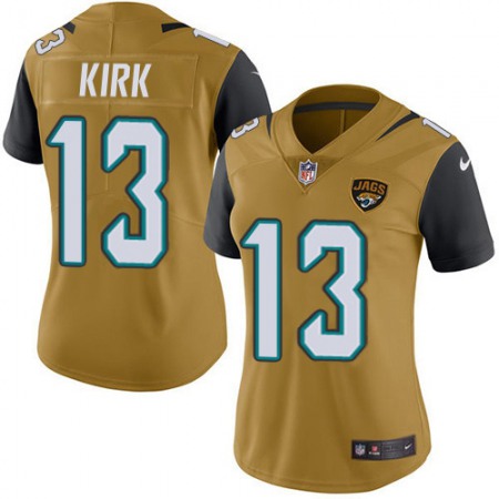 Nike Jaguars #13 Christian Kirk Gold Women's Stitched NFL Limited Rush Jersey