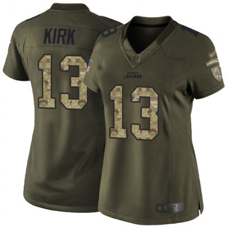 Nike Jaguars #13 Christian Kirk Green Women's Stitched NFL Limited 2015 Salute to Service Jersey
