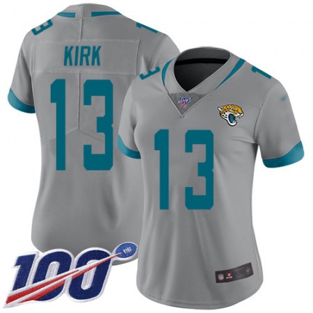 Nike Jaguars #13 Christian Kirk Silver Women's Stitched NFL Limited Inverted Legend 100th Season Jersey