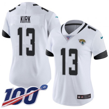 Nike Jaguars #13 Christian Kirk White Women's Stitched NFL 100th Season Vapor Untouchable Limited Jersey