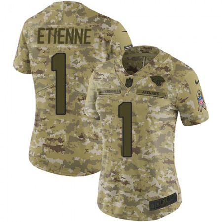 Nike Jaguars #1 Travis Etienne Camo Women's Stitched NFL Limited 2018 Salute To Service Jersey