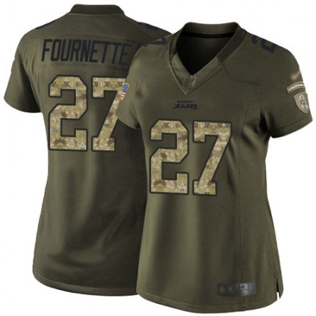 Nike Jaguars #27 Leonard Fournette Green Women's Stitched NFL Limited 2015 Salute to Service Jersey