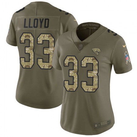 Nike Jaguars #33 Devin Lloyd Olive/Camo Women's Stitched NFL Limited 2017 Salute To Service Jersey