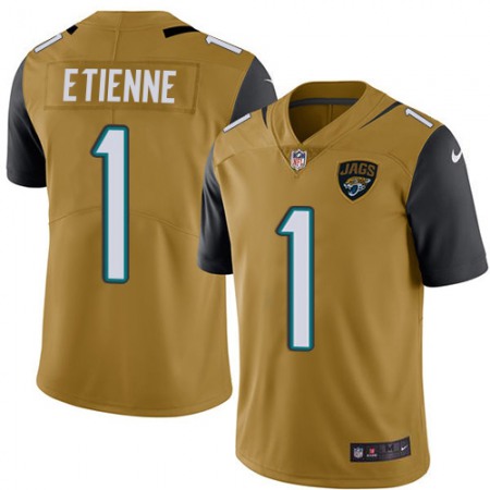Nike Jaguars #1 Travis Etienne Gold Youth Stitched NFL Limited Rush Jersey