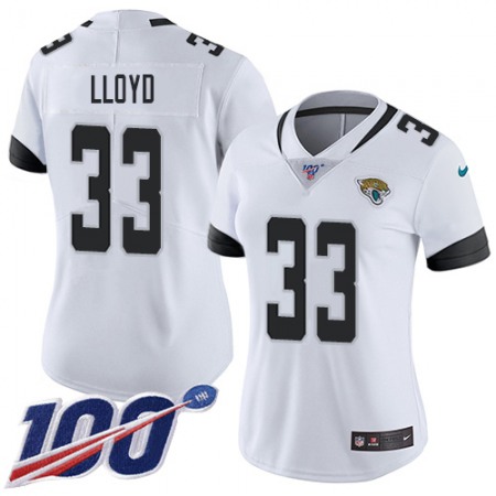 Nike Jaguars #33 Devin Lloyd White Women's Stitched NFL 100th Season Vapor Untouchable Limited Jersey