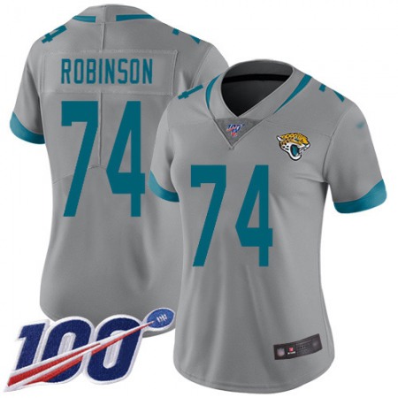 Nike Jaguars #74 Cam Robinson Silver Women's Stitched NFL Limited Inverted Legend 100th Season Jersey