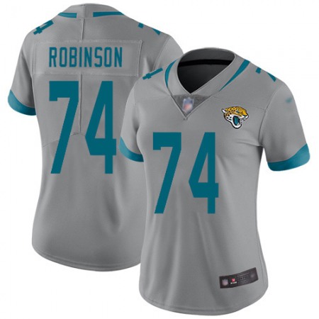 Nike Jaguars #74 Cam Robinson Silver Women's Stitched NFL Limited Inverted Legend Jersey