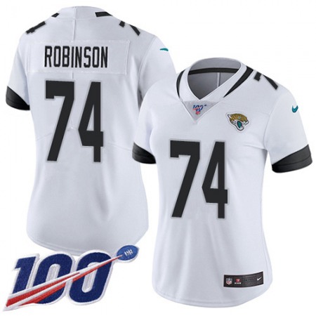 Nike Jaguars #74 Cam Robinson White Women's Stitched NFL 100th Season Vapor Untouchable Limited Jersey