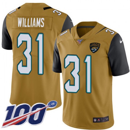 Nike Jaguars #31 Darious Williams Gold Youth Stitched NFL Limited Rush 100th Season Jersey