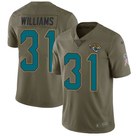 Nike Jaguars #31 Darious Williams Olive Youth Stitched NFL Limited 2017 Salute To Service Jersey