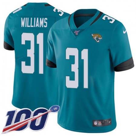Nike Jaguars #31 Darious Williams Teal Green Alternate Youth Stitched NFL 100th Season Vapor Limited Jersey