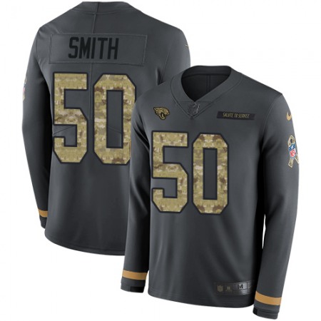 Nike Jaguars #50 Telvin Smith Anthracite Salute to Service Youth Stitched NFL Limited Therma Long Sleeve Jersey