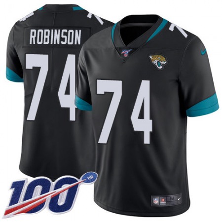 Nike Jaguars #74 Cam Robinson Black Team Color Youth Stitched NFL 100th Season Vapor Limited Jersey