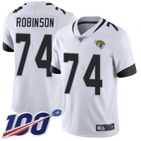 Nike Jaguars #74 Cam Robinson White Youth Stitched NFL 100th Season Vapor Limited Jersey