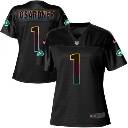 Nike Jets #1 Ahmad Sauce Gardner Black Women's NFL Fashion Game Jersey