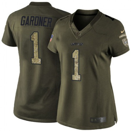 Nike Jets #1 Ahmad Sauce Gardner Green Women's Stitched NFL Limited 2015 Salute to Service Jersey