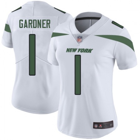Nike Jets #1 Ahmad Sauce Gardner White Women's Stitched NFL Vapor Untouchable Limited Jersey