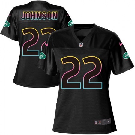 Nike Jets #22 Trumaine Johnson Black Women's NFL Fashion Game Jersey