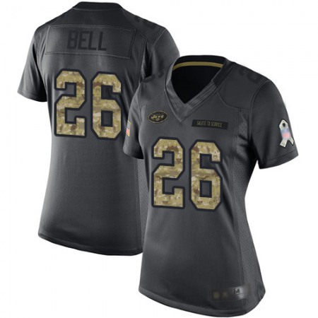 Nike Jets #26 Le'Veon Bell Black Women's Stitched NFL Limited 2016 Salute to Service Jersey