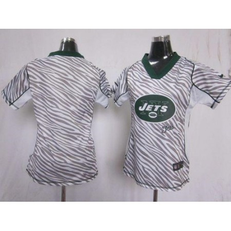 Nike Jets Blank Zebra Women's Stitched NFL Elite Jersey