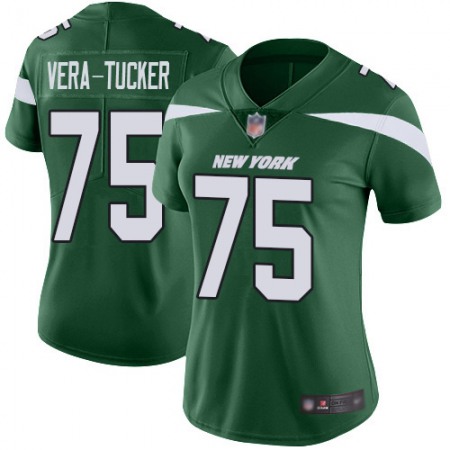 Nike Jets #75 Alijah Vera-Tucker Green Team Color Women's Stitched NFL Vapor Untouchable Limited Jersey