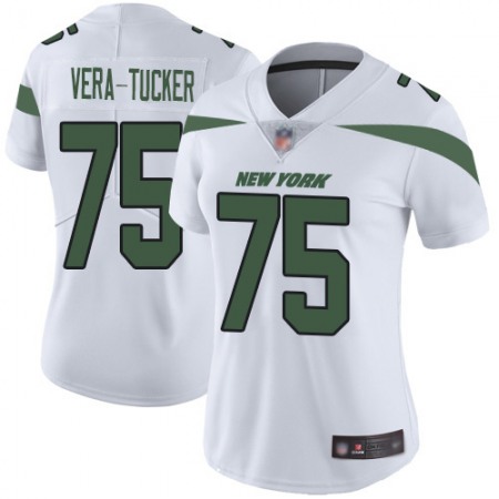 Nike Jets #75 Alijah Vera-Tucker White Women's Stitched NFL Vapor Untouchable Limited Jersey