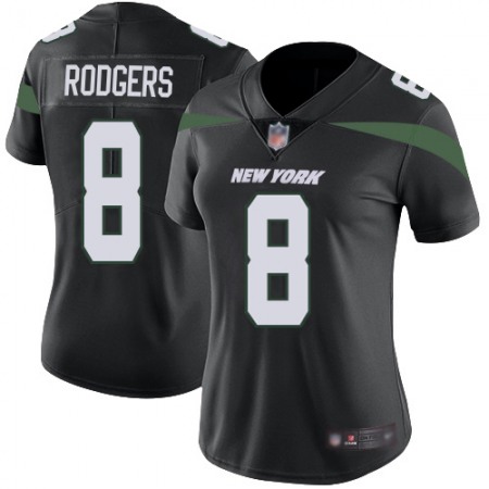 Nike Jets #8 Aaron Rodgers Black Alternate Women's Stitched NFL Vapor Untouchable Limited Jersey