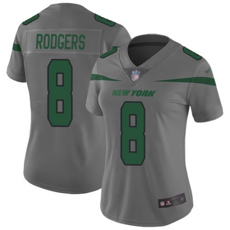 Nike Jets #8 Aaron Rodgers Gray Women's Stitched NFL Limited Inverted Legend Jersey
