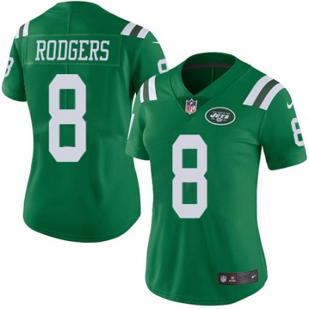 Nike Jets #8 Aaron Rodgers Green Women's Stitched NFL Limited Rush Jersey