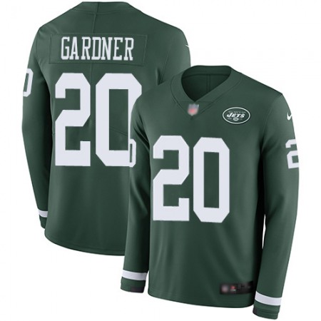 Nike Jets #20 Ahmad Sauce Gardner Green Team Color Youth Stitched NFL Limited Therma Long Sleeve Jersey