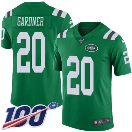 Nike Jets #20 Ahmad Sauce Gardner Green Youth Stitched NFL Limited Rush 100th Season Jersey