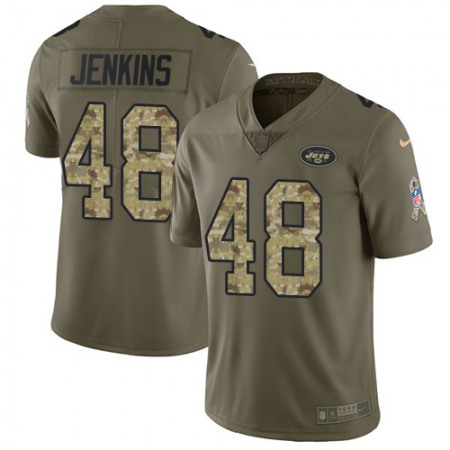 Nike Jets #48 Jordan Jenkins Olive/Camo Youth Stitched NFL Limited 2017 Salute to Service Jersey